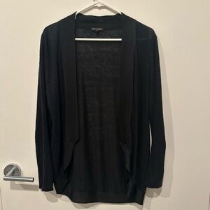 Massimo Dutti Women’s Cardigan Open Front Flow Sweater Black